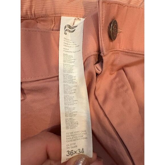 Fabletics  Men's Pink Chino Pants Size 36 Classic Fit 34" Inseam - Picture 10 of 11